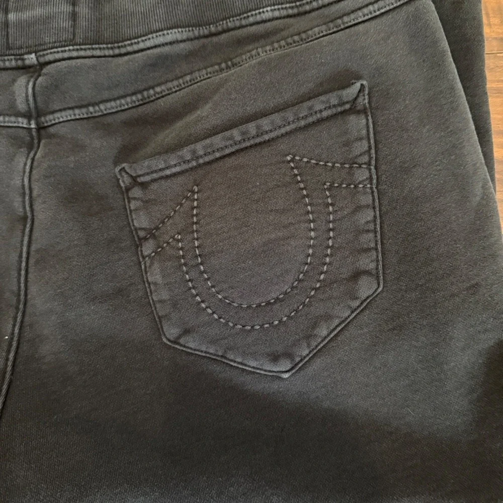 True Religion Black‎ Logo Collegiate Joggers Mens Size XL Heavyweight Sweatpants